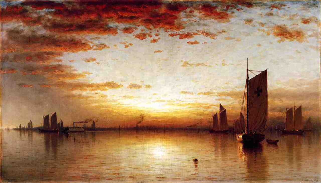 Un coucher de soleil, baie de New York - Sanford Robinson Gifford