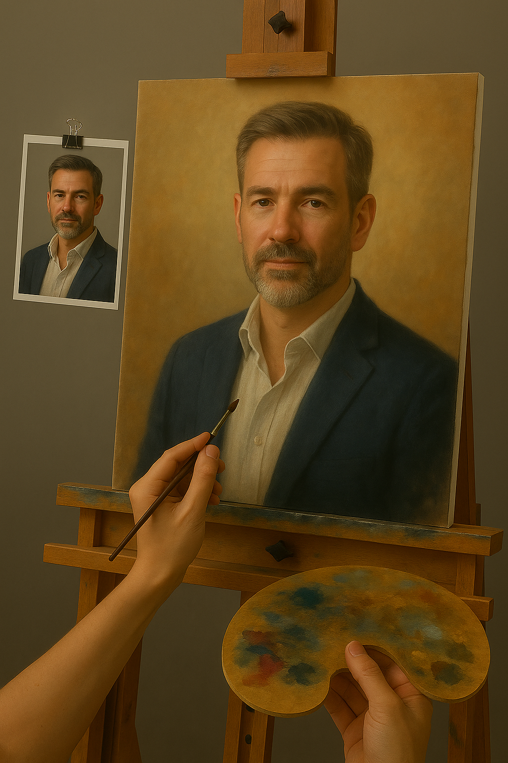 🎨 ภาพวาดบุคคลแบบปรับแต่งได้ 1 คน – ภาพวาดสีน้ำมันเอกลักษณ์