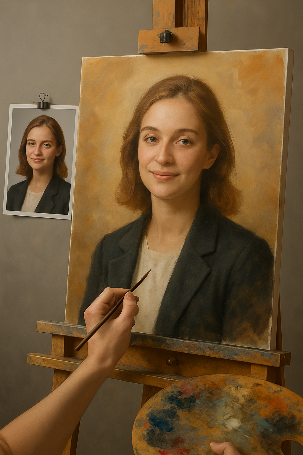 🎨 ภาพวาดบุคคลแบบปรับแต่งได้ 1 คน – ภาพวาดสีน้ำมันเอกลักษณ์