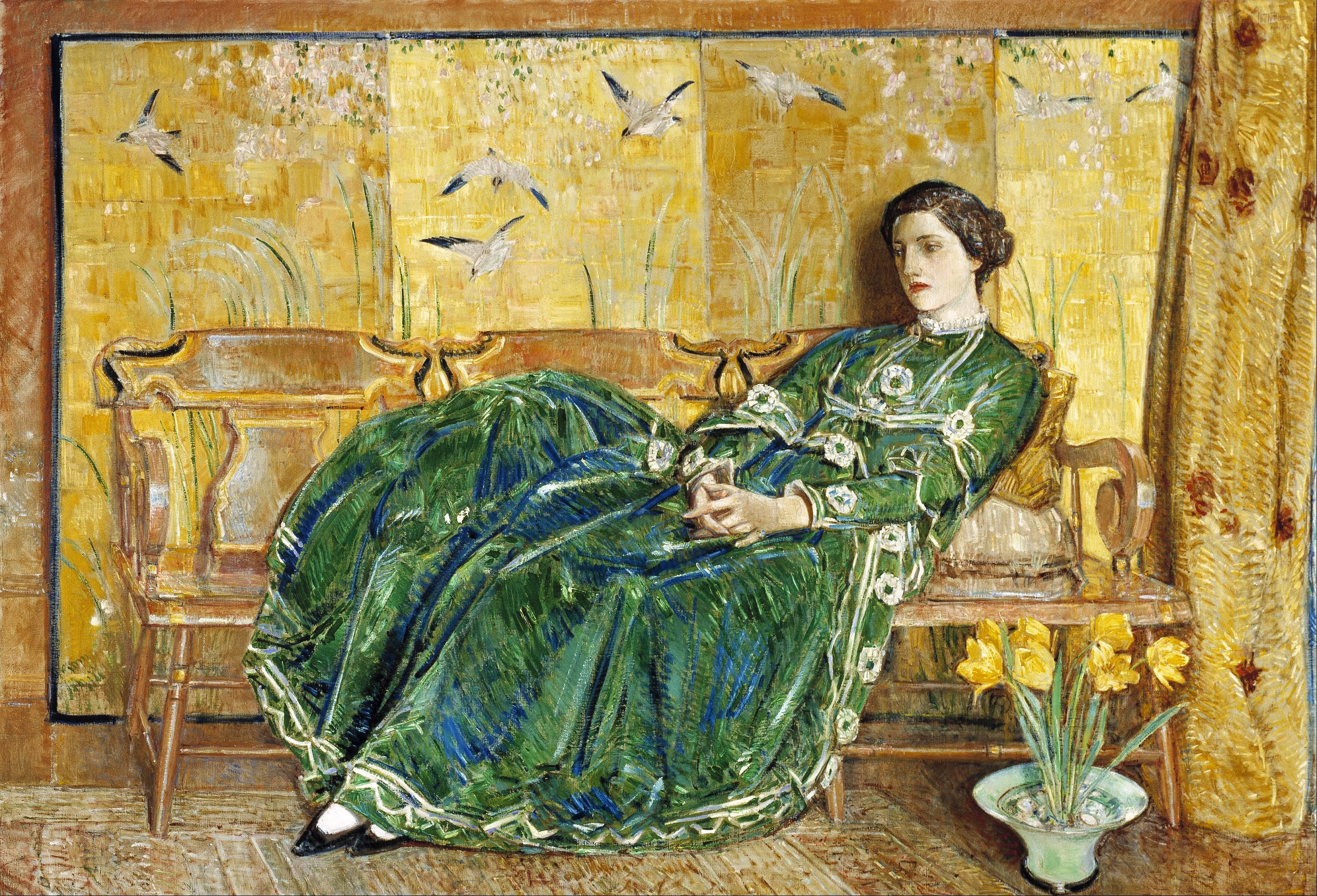 (La robe verte) - Childe Hassam