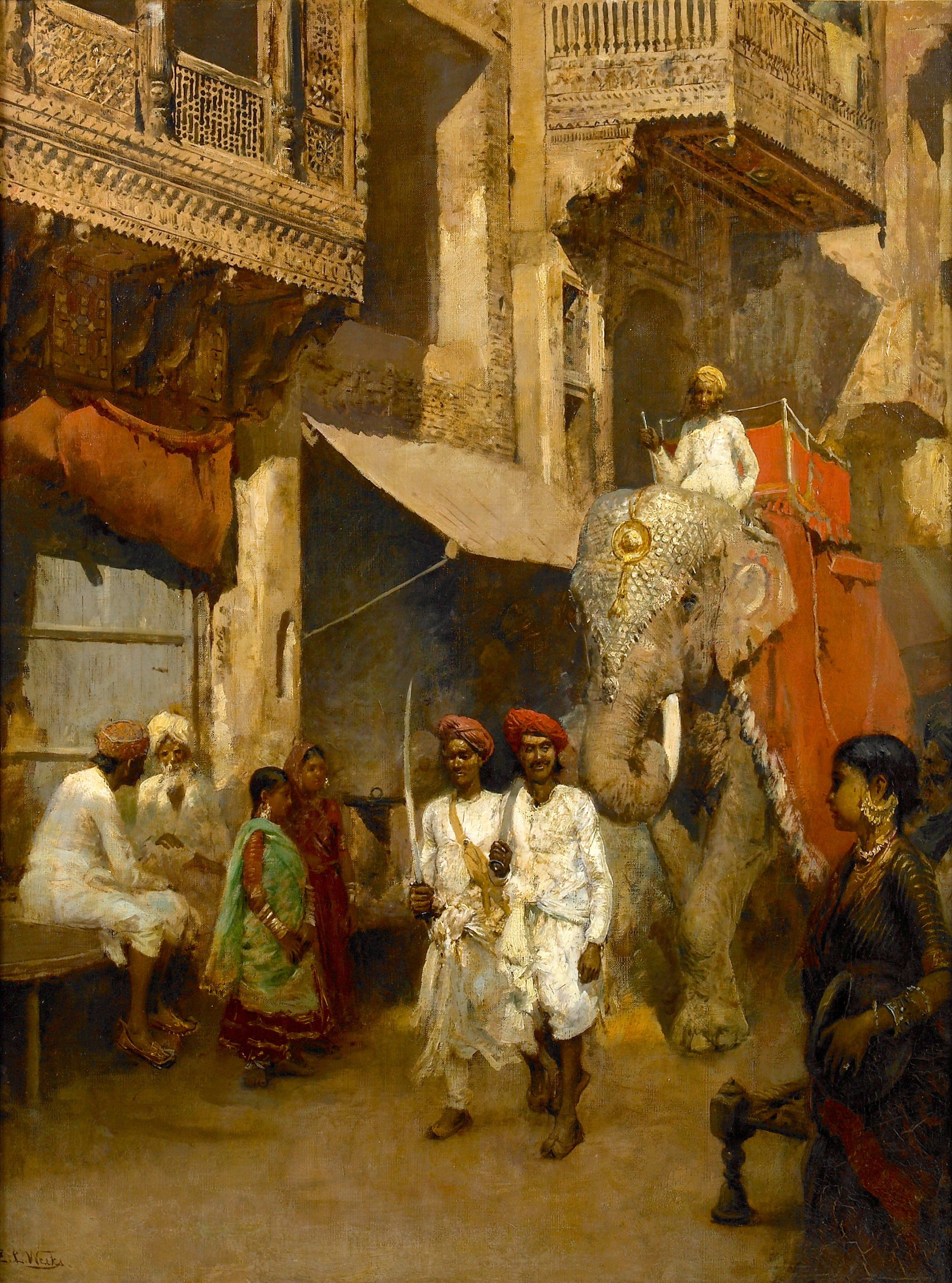 Promenade dans une rue indienne - Edwin Lord Weeks