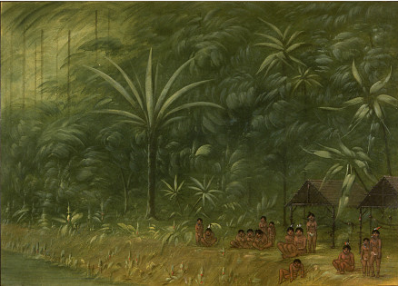 Campement de Cocomas - Regard vers le rivage - George Catlin