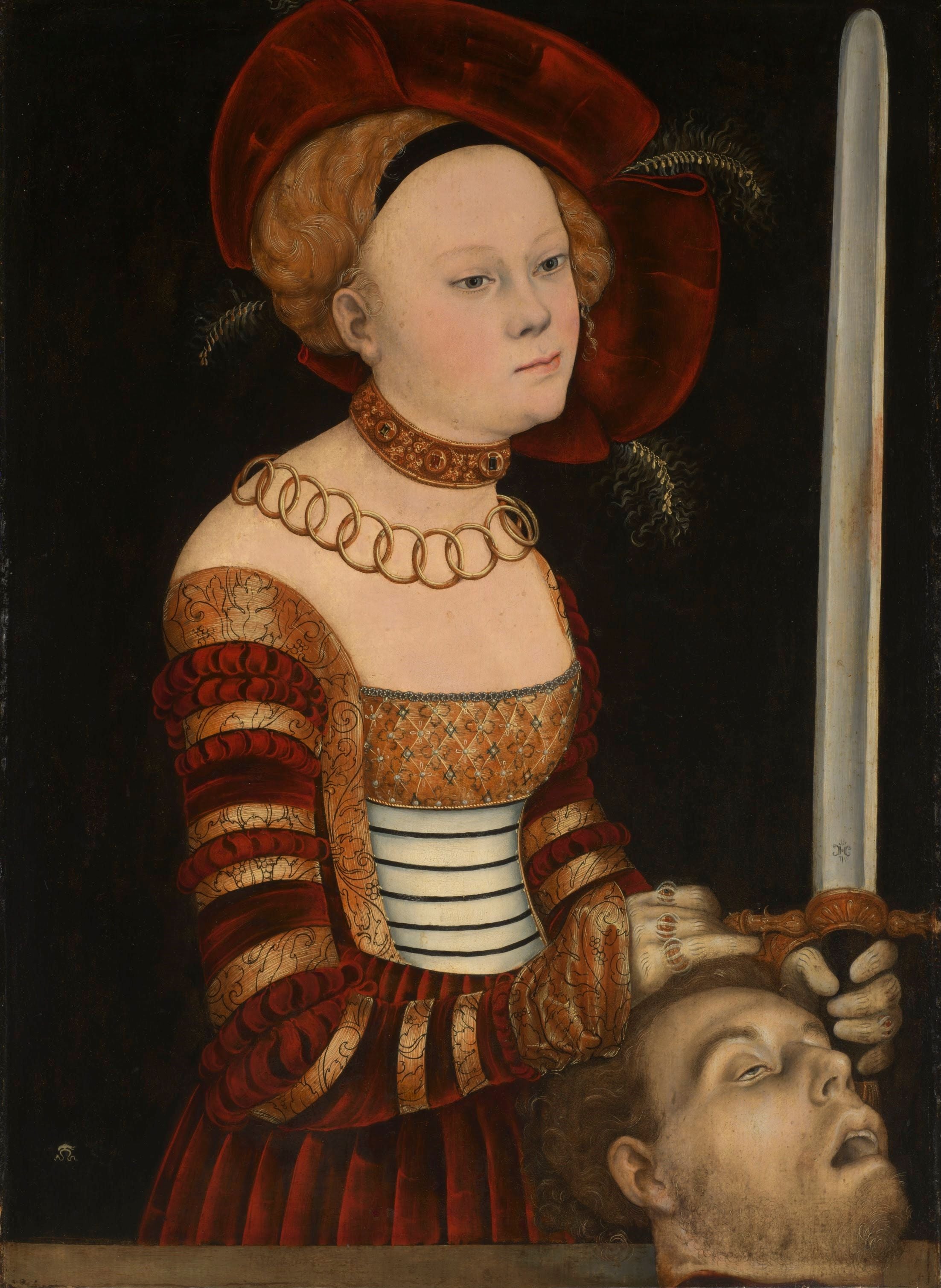 Portrait d'une Dame de la Cour de Saxe comme Judith avec la tête d'Holopherne - Lucas Cranach the Elder