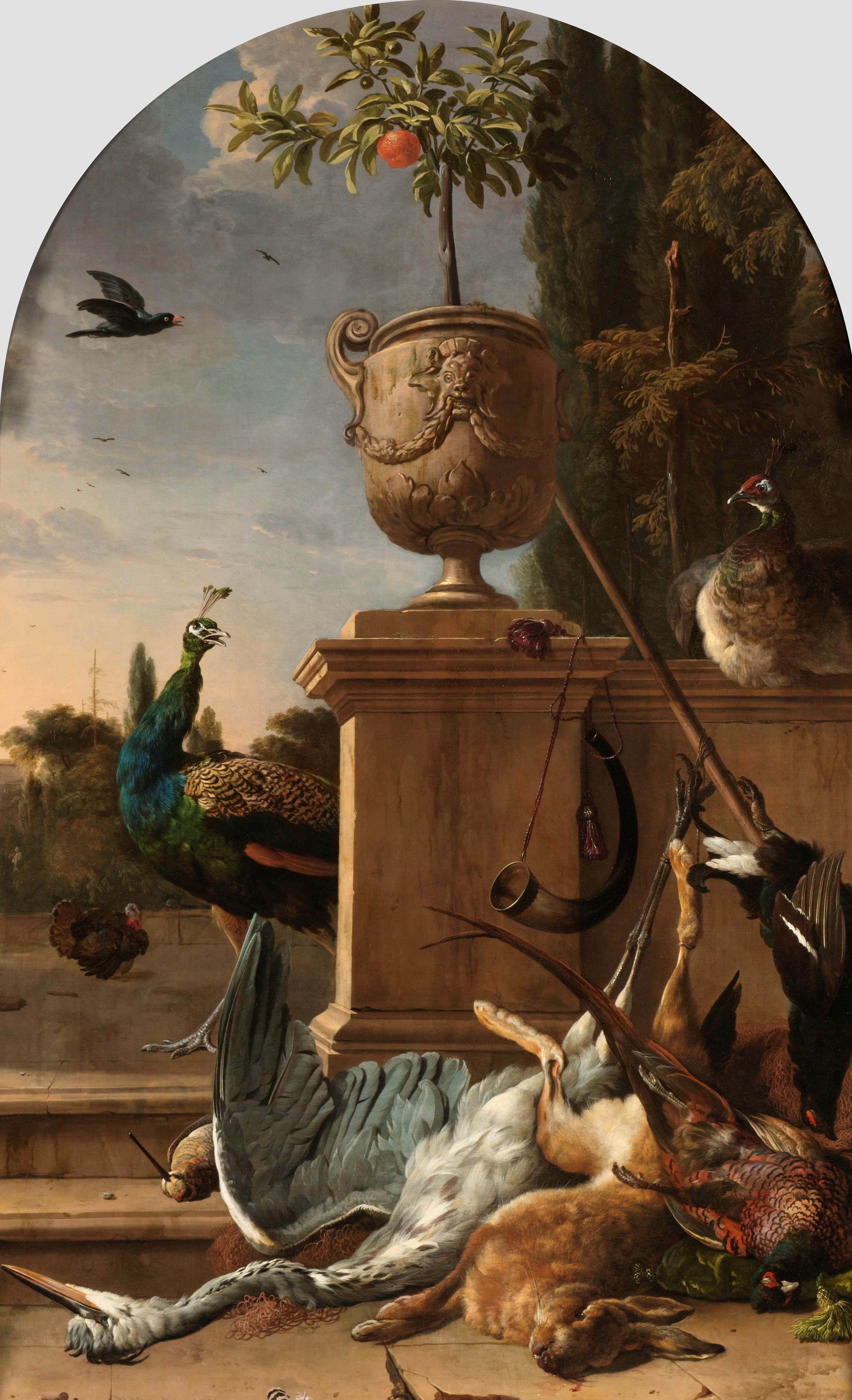 Un sac de chasseur sur une terrasse - Melchior de Hondecoeter