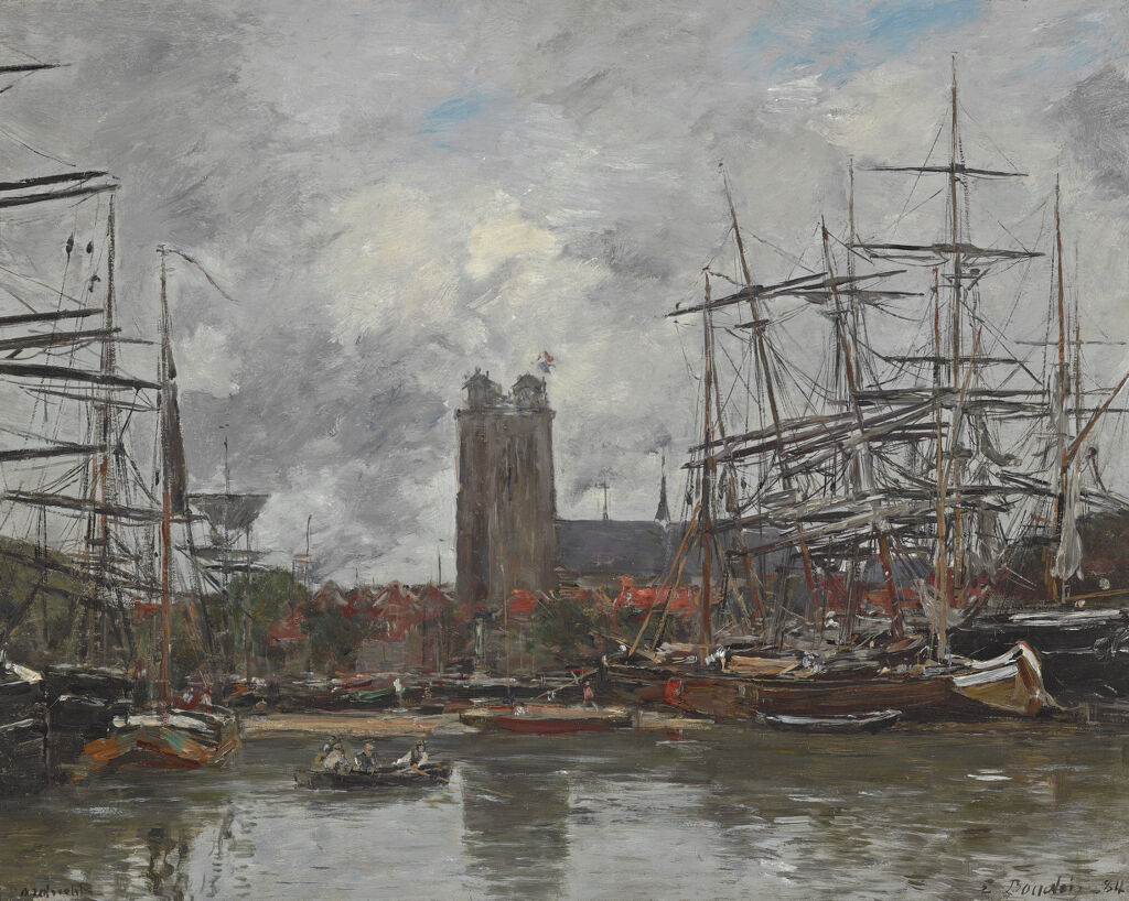 Reproduction du tableau « Dordrecht - Vue du port - Eugène Boudin » par Alpha Reproduction en peinture à l’huile