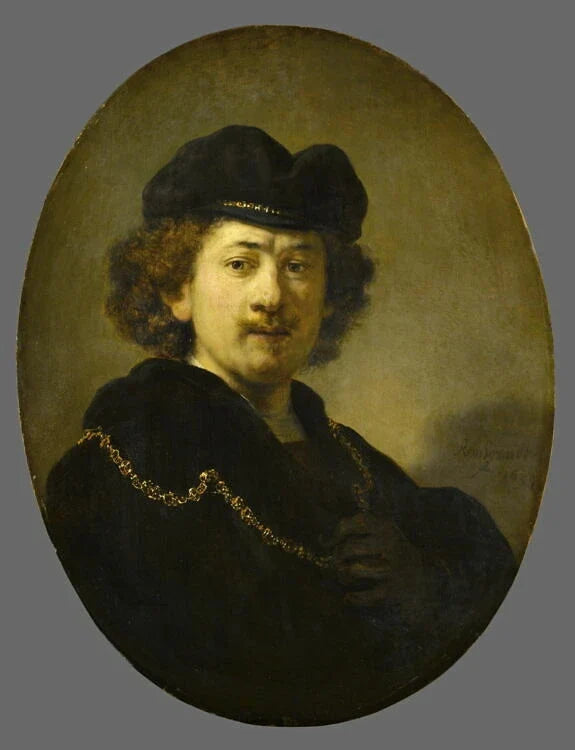 Autoportrait de Rembrandt, peintre néerlandais né à Leyde