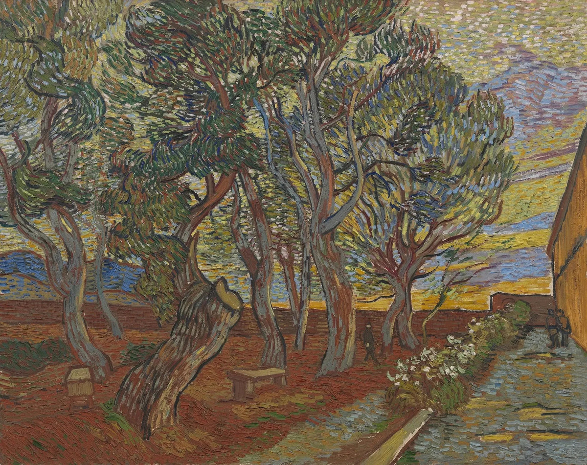Jardin de l’asile à Saint-Rémy peint par Vincent van Gogh en 1889