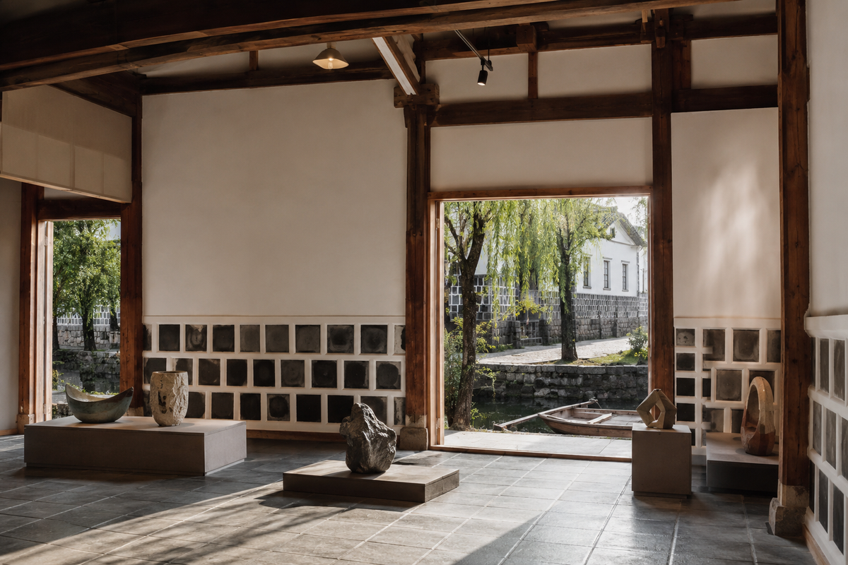 Galerie d’art contemporaine inspirée du quartier historique de Kurashiki