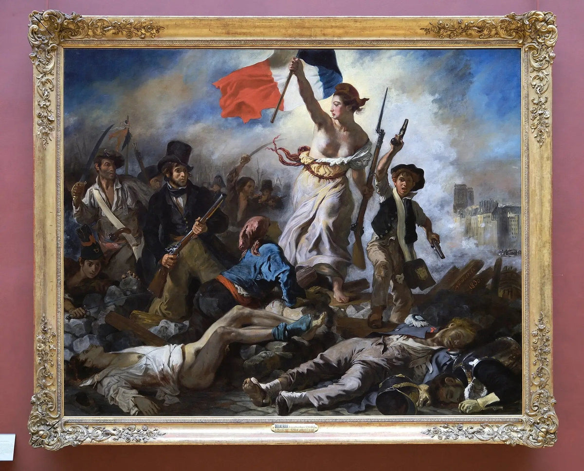 Reproduction de La Liberté guidant le peuple de Delacroix peinte à la main