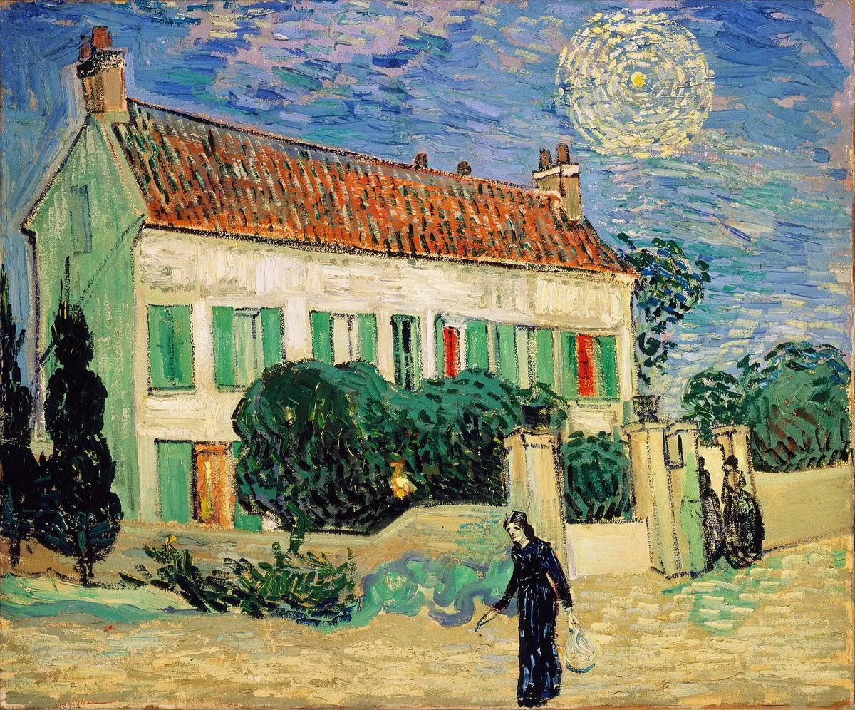 Maison blanche la nuit de Vincent van Gogh, Auvers-sur-Oise, juin 1890