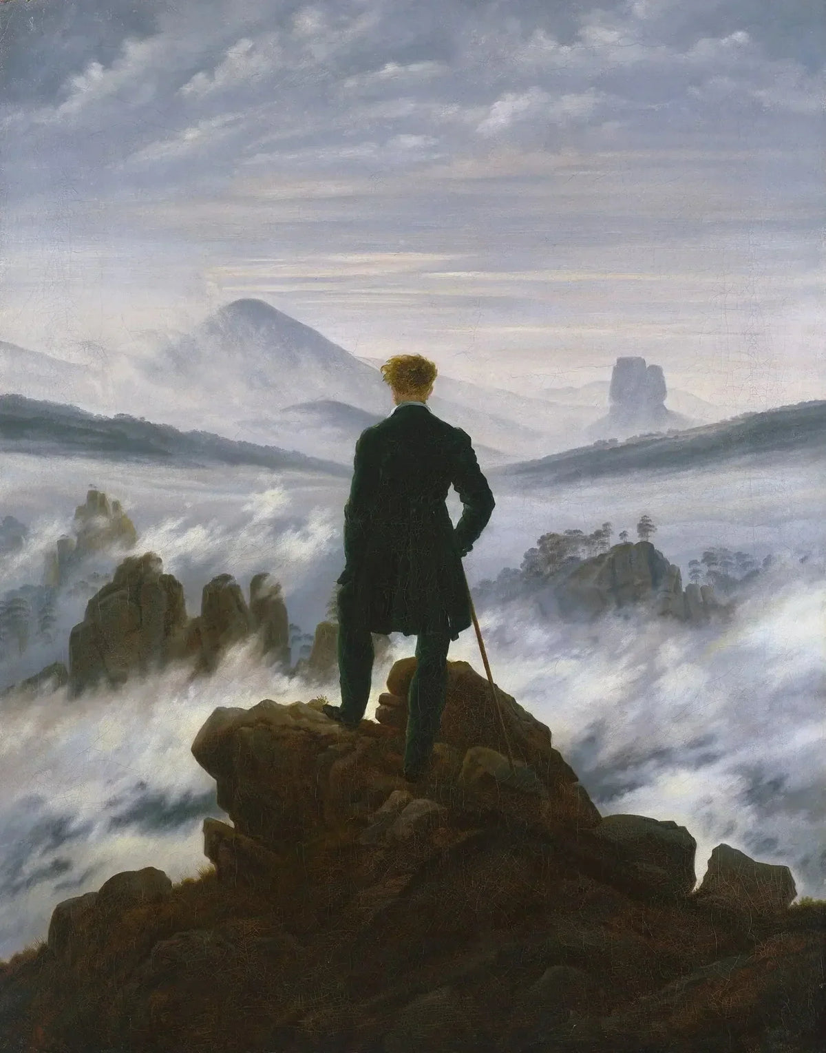 Le Voyageur contemplant une mer de nuages - Caspar David Friedrich