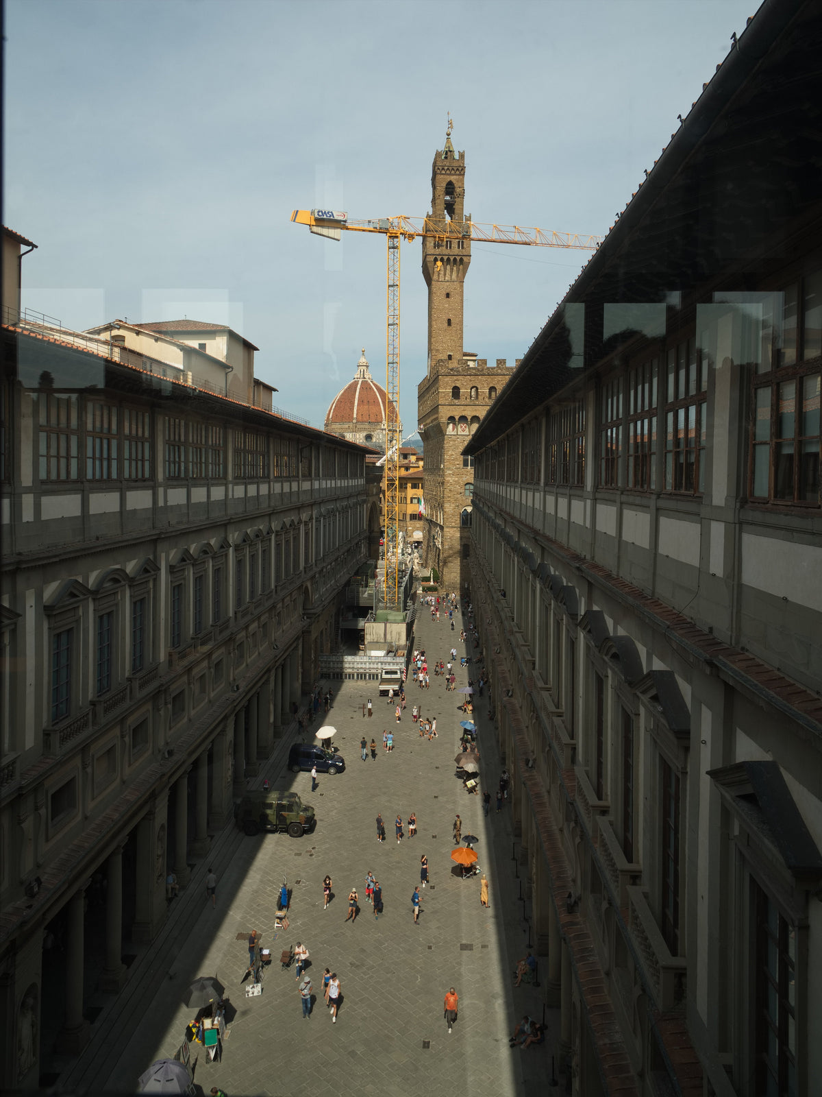 Cour de la Galerie des Offices à Florence, point de départ de l’itinéraire Léonard de Vinci