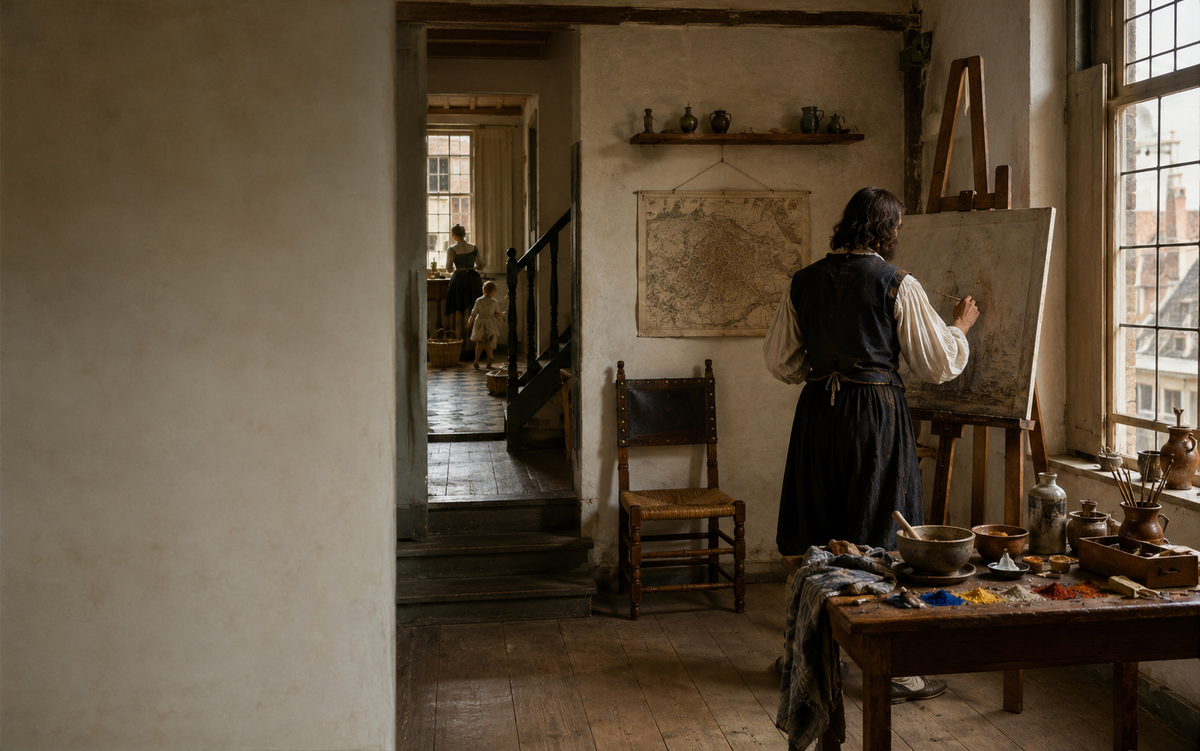 Maison et atelier de Johannes Vermeer à Delft vers 1665
