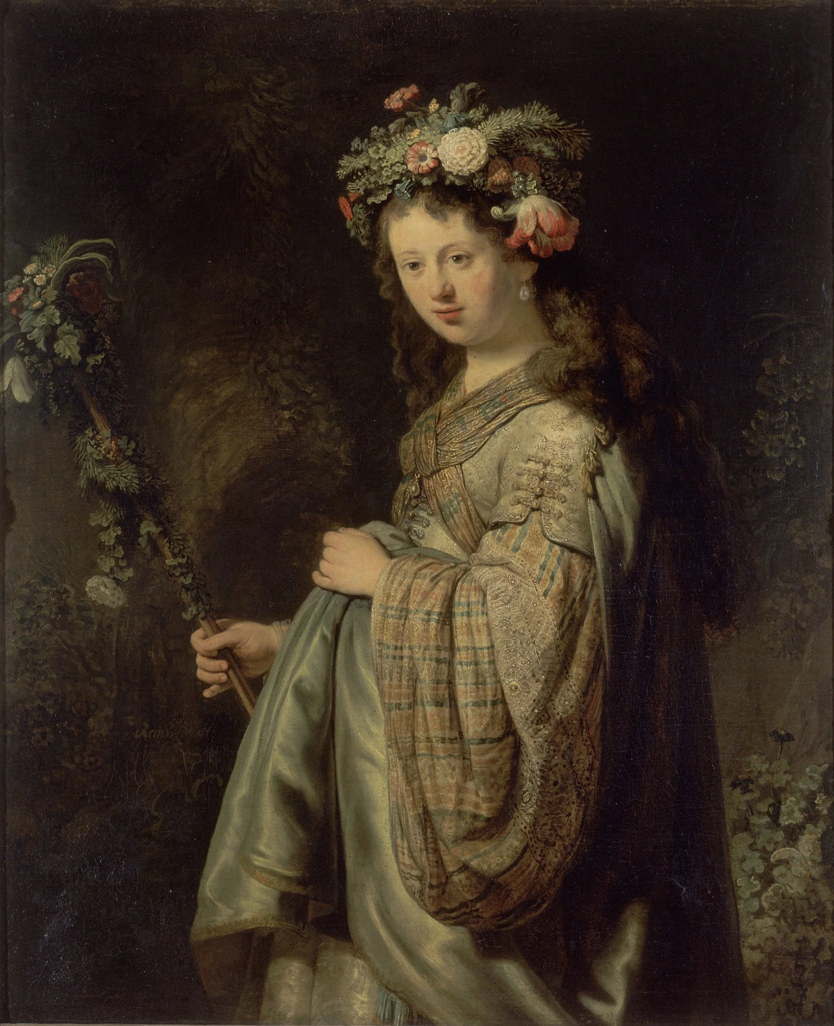 Saskia en Flore de Rembrandt, portrait mythologique peint en 1634