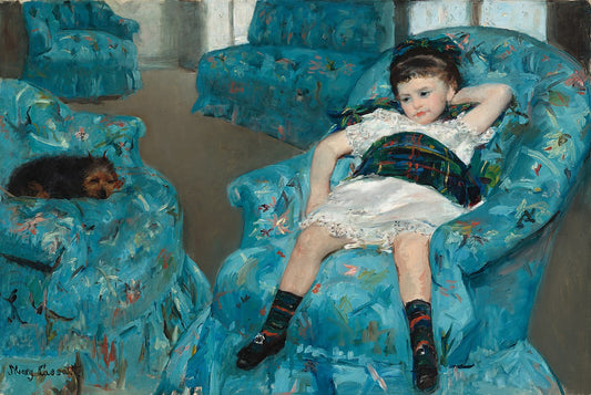 🪑 Fille dans un fauteuil bleu – Mary Cassatt (1878)