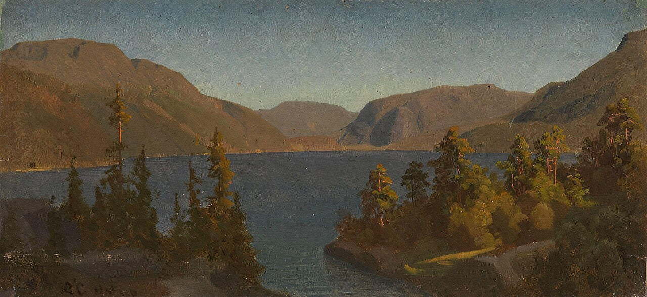 Lac dans le Telemark, August Cappelen, 1839, peinture à l’huile