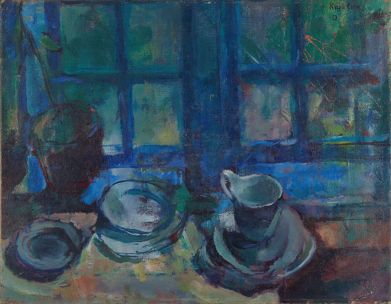La Cuisine bleue, Ludvig Karsten, 1913, peinture à l’huile