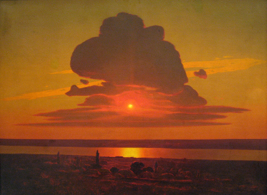Coucher de soleil rouge sur le Dniepr, Arkhip Kouïndji, 1900