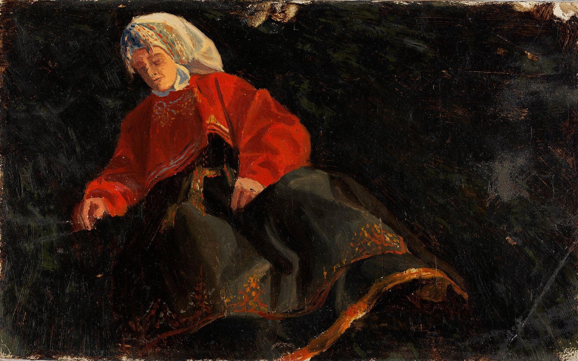 Paysanne du Telemark, August Cappelen, 1839, peinture à l’huile