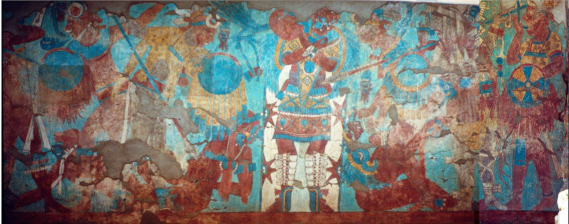 La Fresque de la bataille de Cacaxtla — Artiste mésoaméricain anonyme, peinture murale