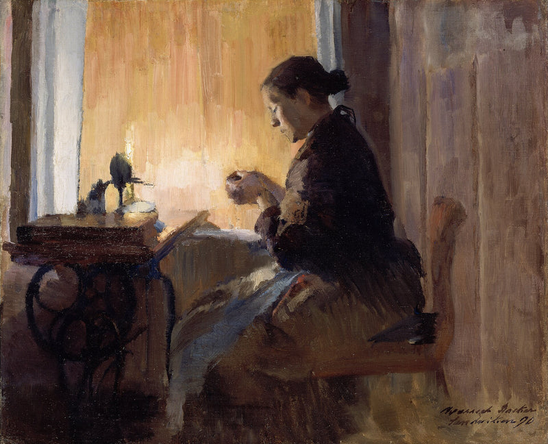 À la lumière de la lampe - Harriet Backer
