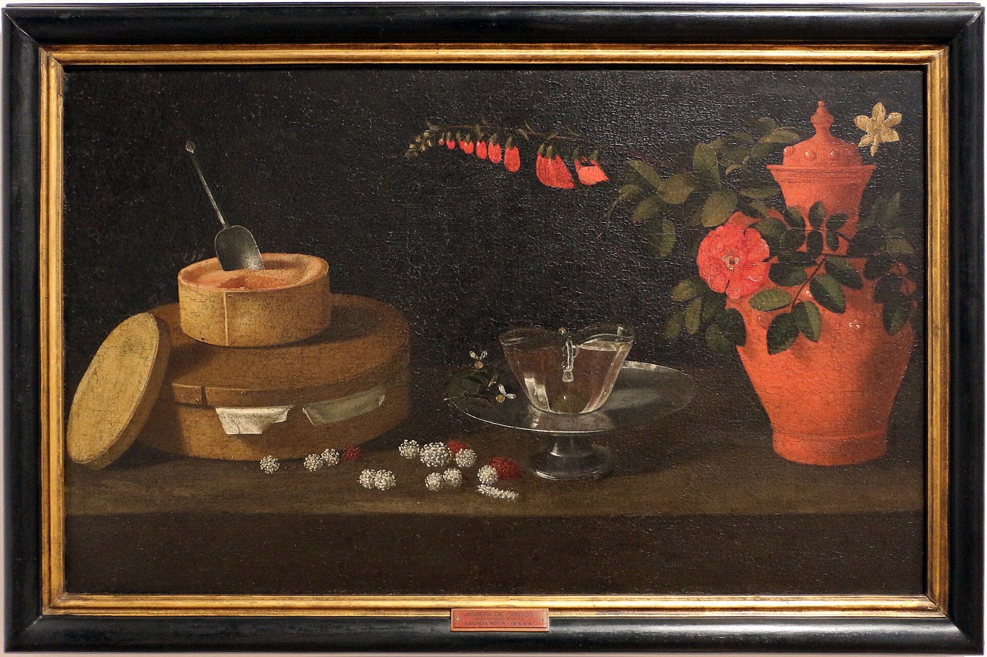 Nature morte aux boîtes, verre et vase en céramique, Josefa de Óbidos, 1660
