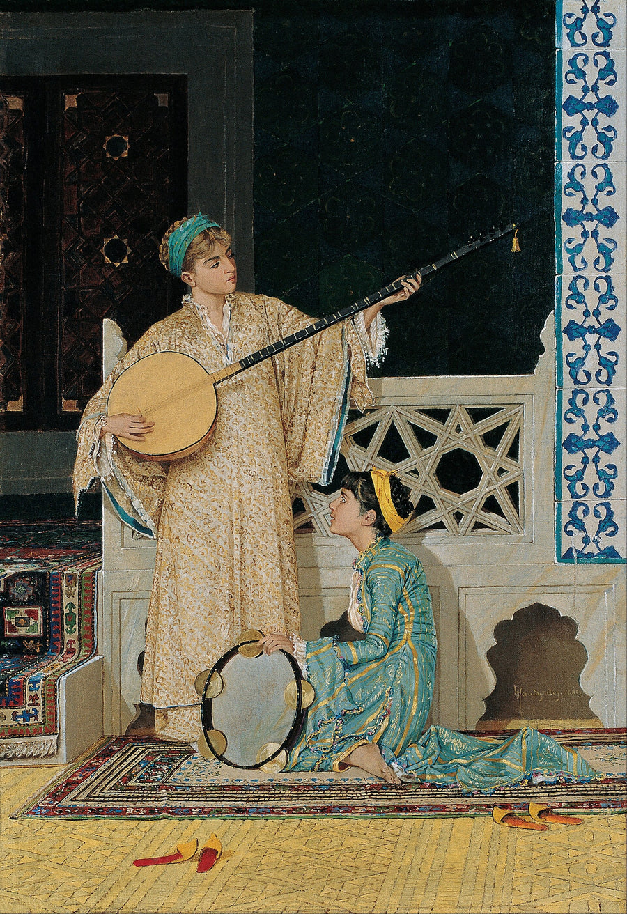 Deux musiciennes — Osman Hamdi Bey, 1880, huile sur toile