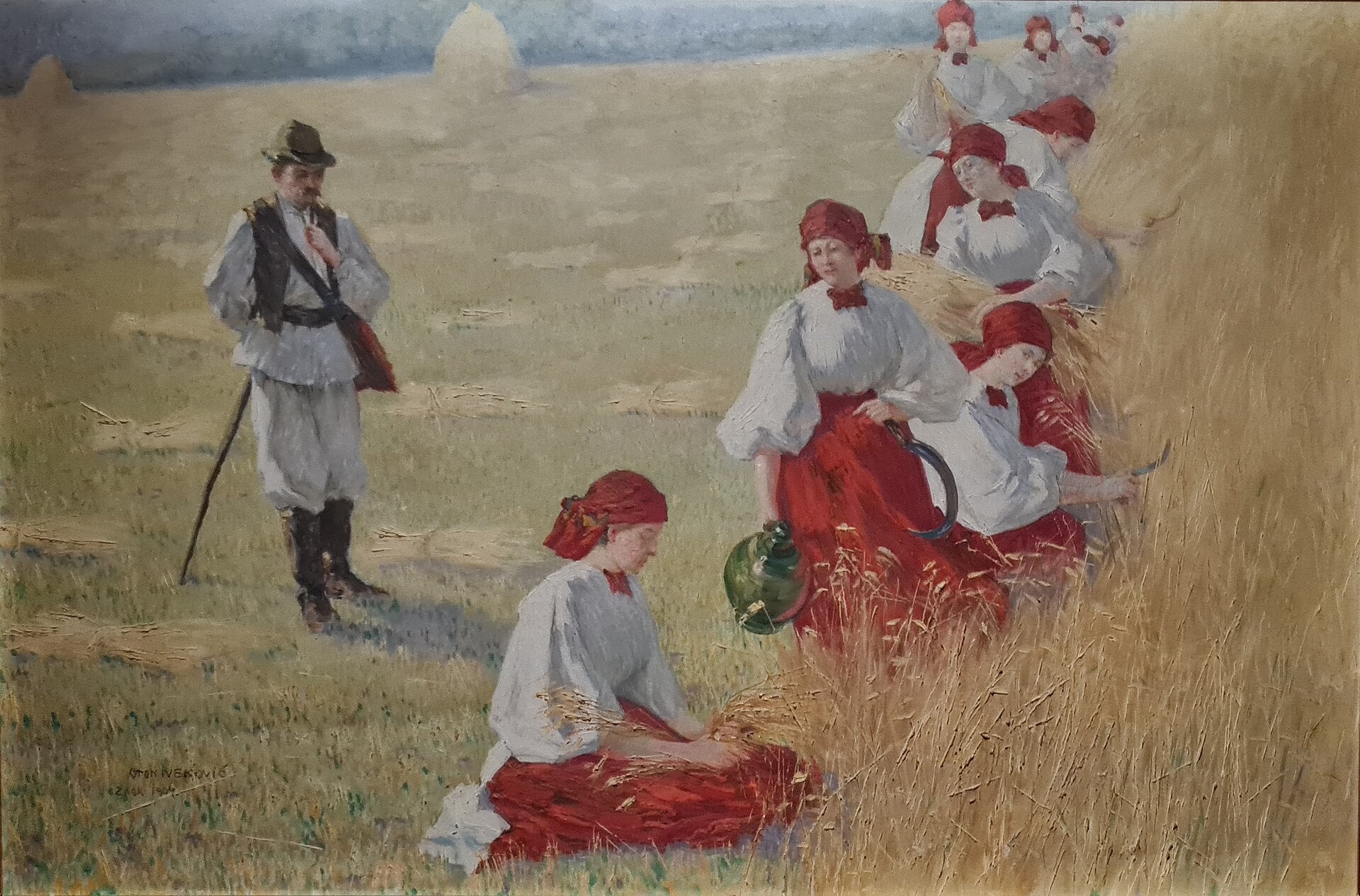 Les Moissonneuses, Oton Iveković, 1904, huile sur toile