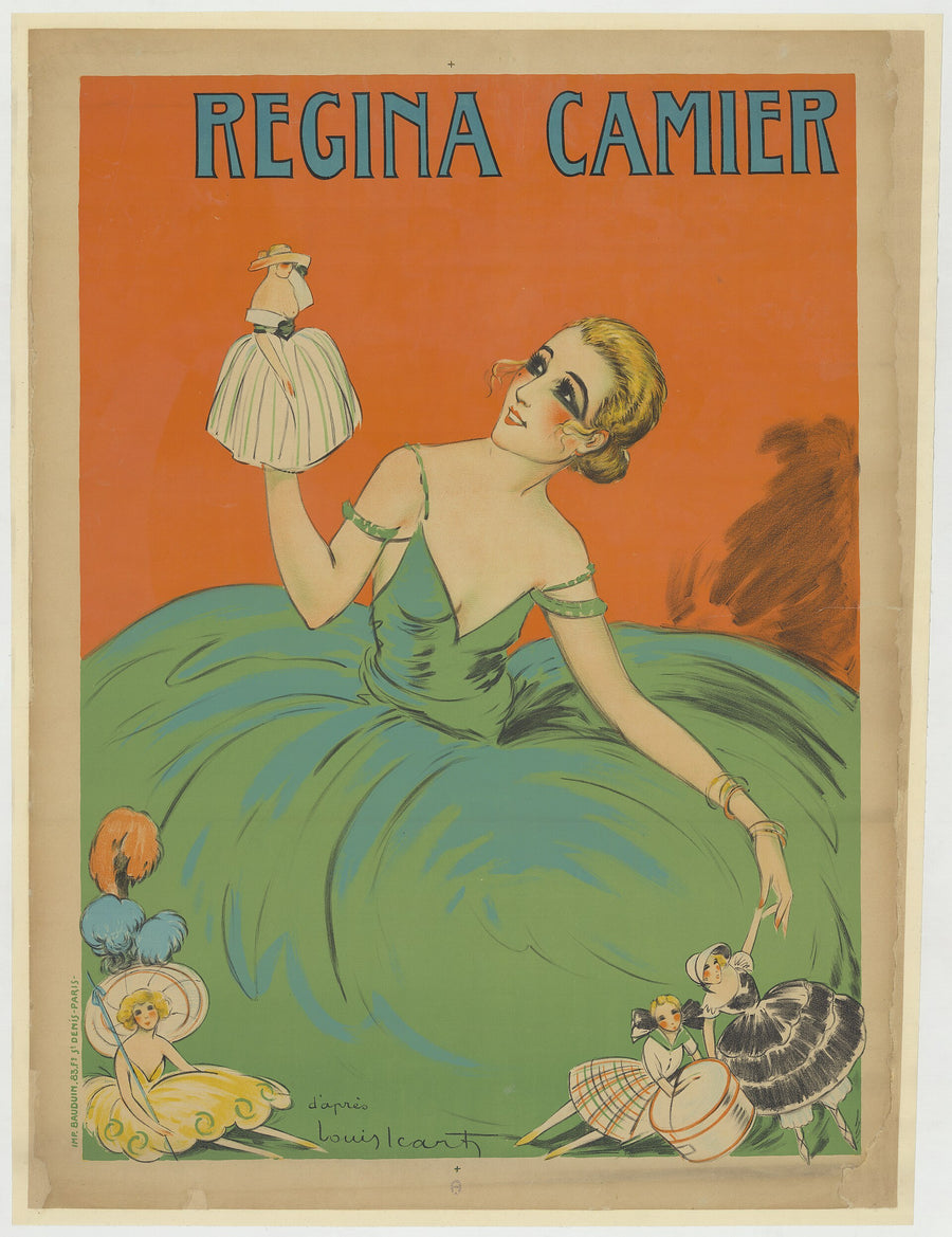 Régina Camier, Louis Icart, vers 1928 — reproduction peinte à la main