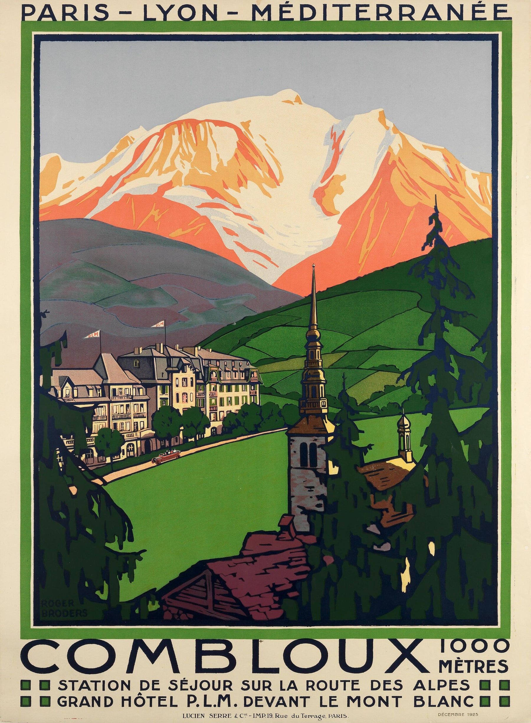Combloux, Roger Broders, 1925 — reproduction peinte à la main