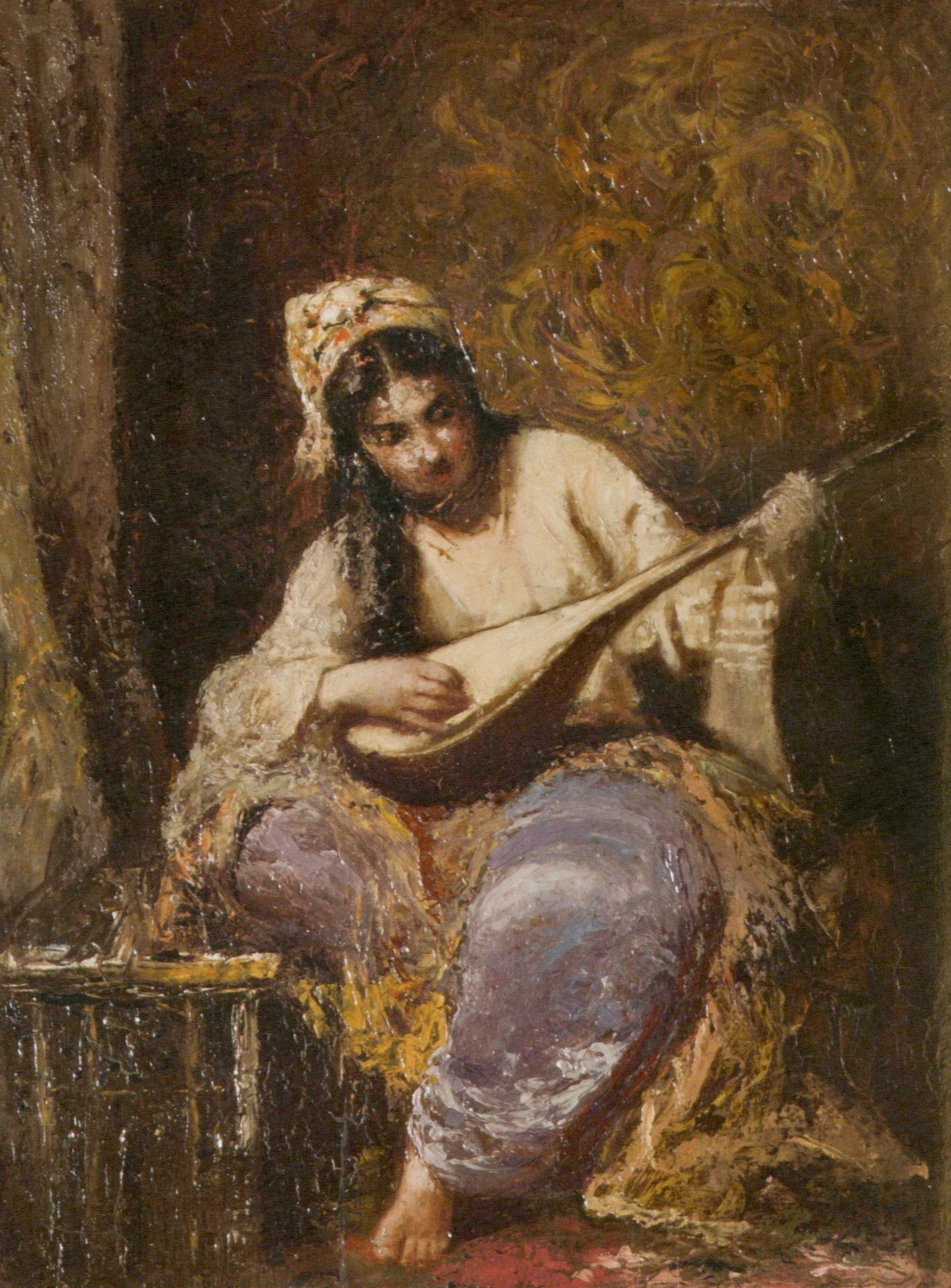 Odalisque à la mandoline, Theodor Aman, 1870, peinture à l’huile