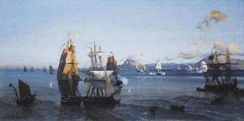 La Bataille navale de Rion-Antirrion, Ioannis Altamouras, 1874, Oil on canvas