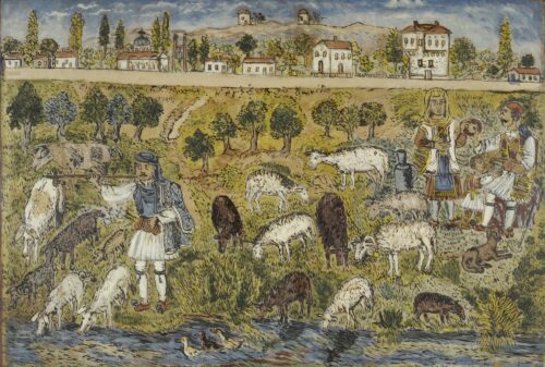 Ayia Anna, Chalcis, Theophilos Chatzimichael, 1927, Oil on pasteboard
