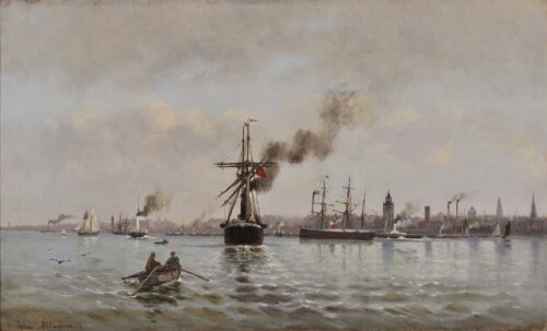 Le Port de Copenhague, Ioannis Altamouras, 1874, Oil on canvas