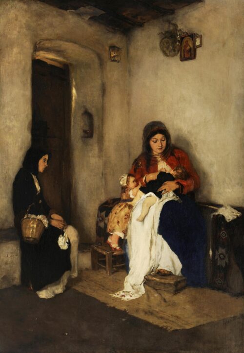 La Mère nourricière, Nikolaos Gyzis, 1882-1883, Oil on canvas