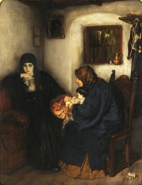 Après l’office commémoratif, Nikolaos Gyzis, 1882-1883, Oil on canvas
