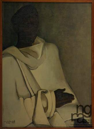 Homme en blanc, Amrita Sher-Gil, 1935, huile sur toile