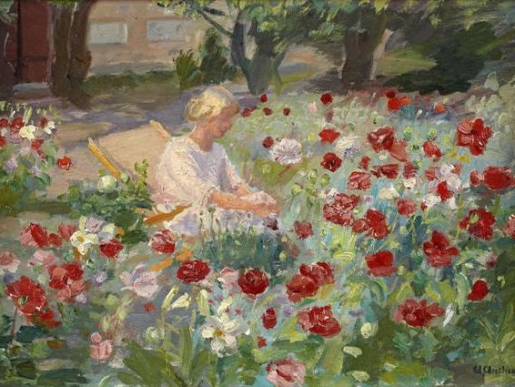 หญิงสาวในหมู่ดอกป๊อปปี้ - Anna Ancher