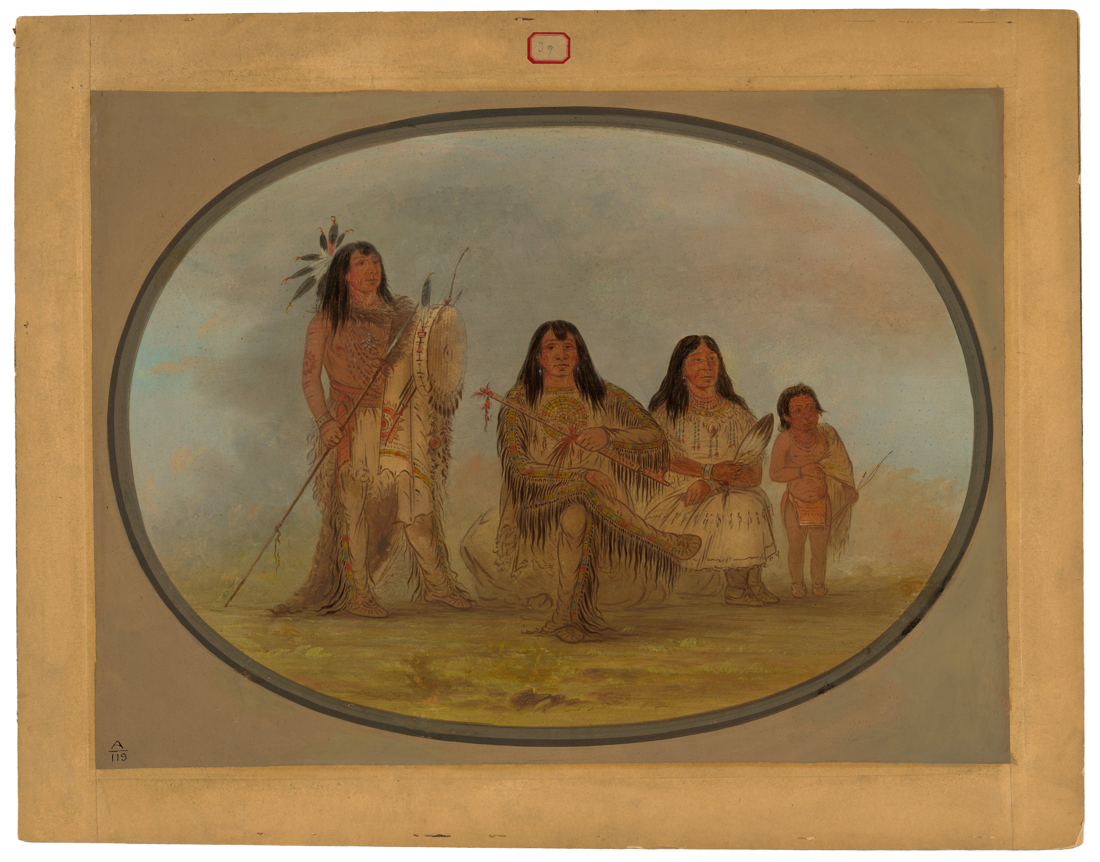Un chef Pied-Noir, sa femme et un guérisseur - George Catlin