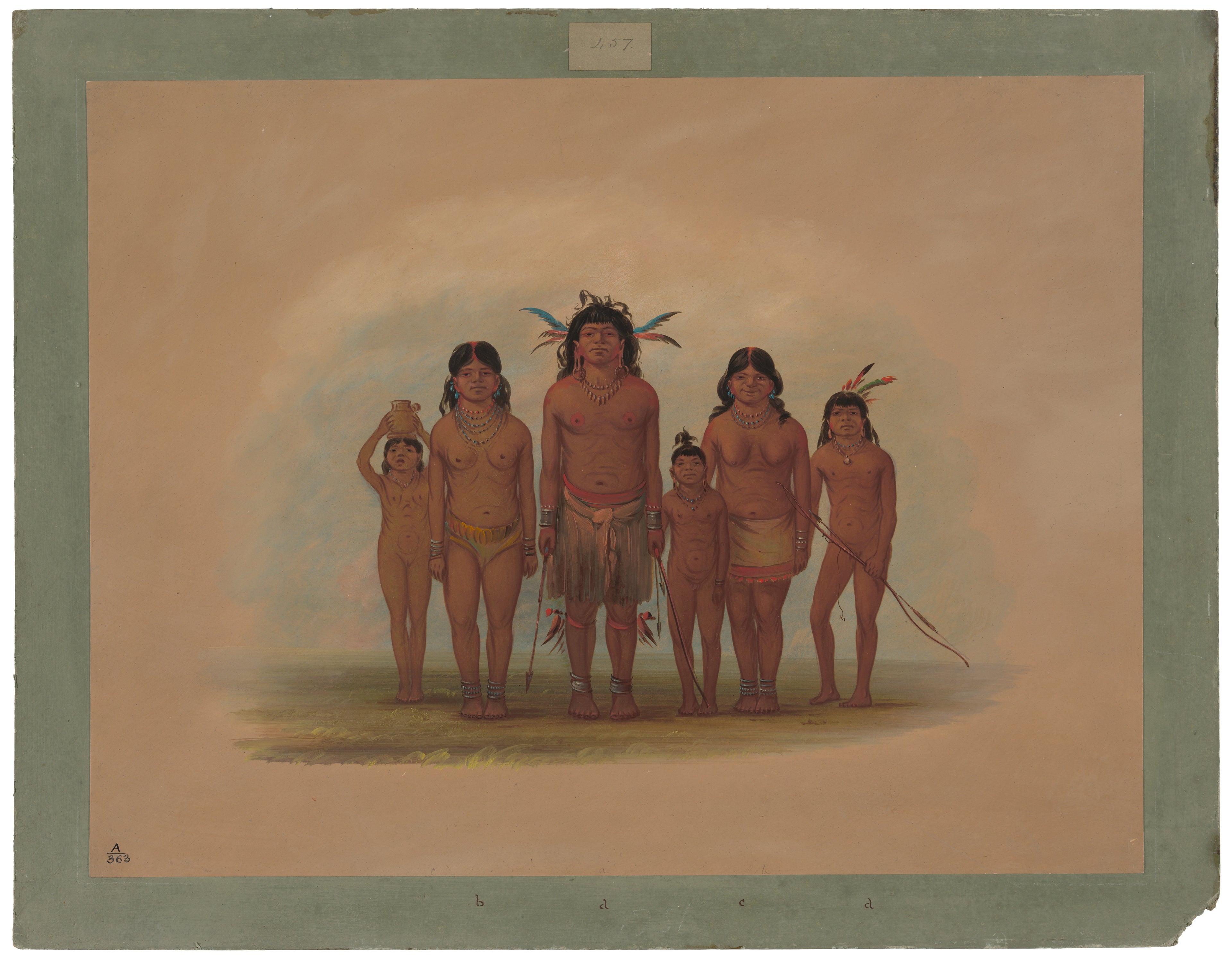 Une famille indienne Connibo - George Catlin
