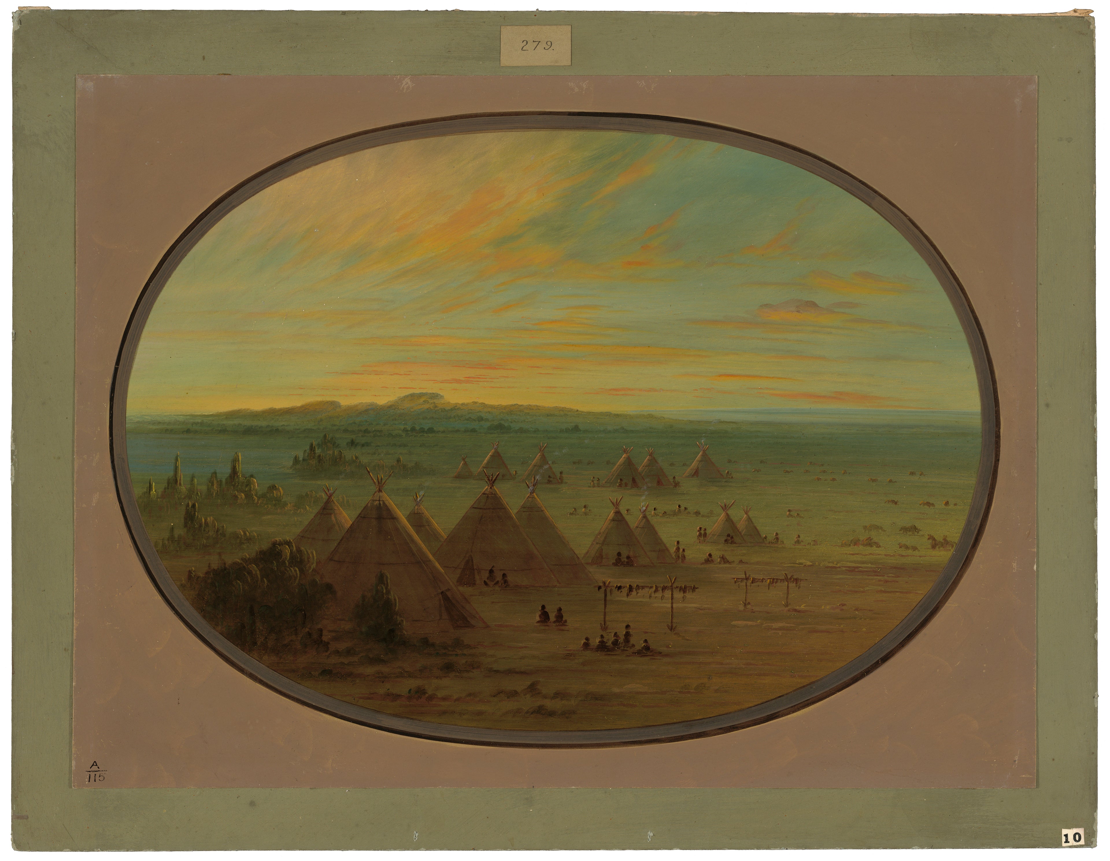 Un village corbeau sur la rivière Salmon - George Catlin