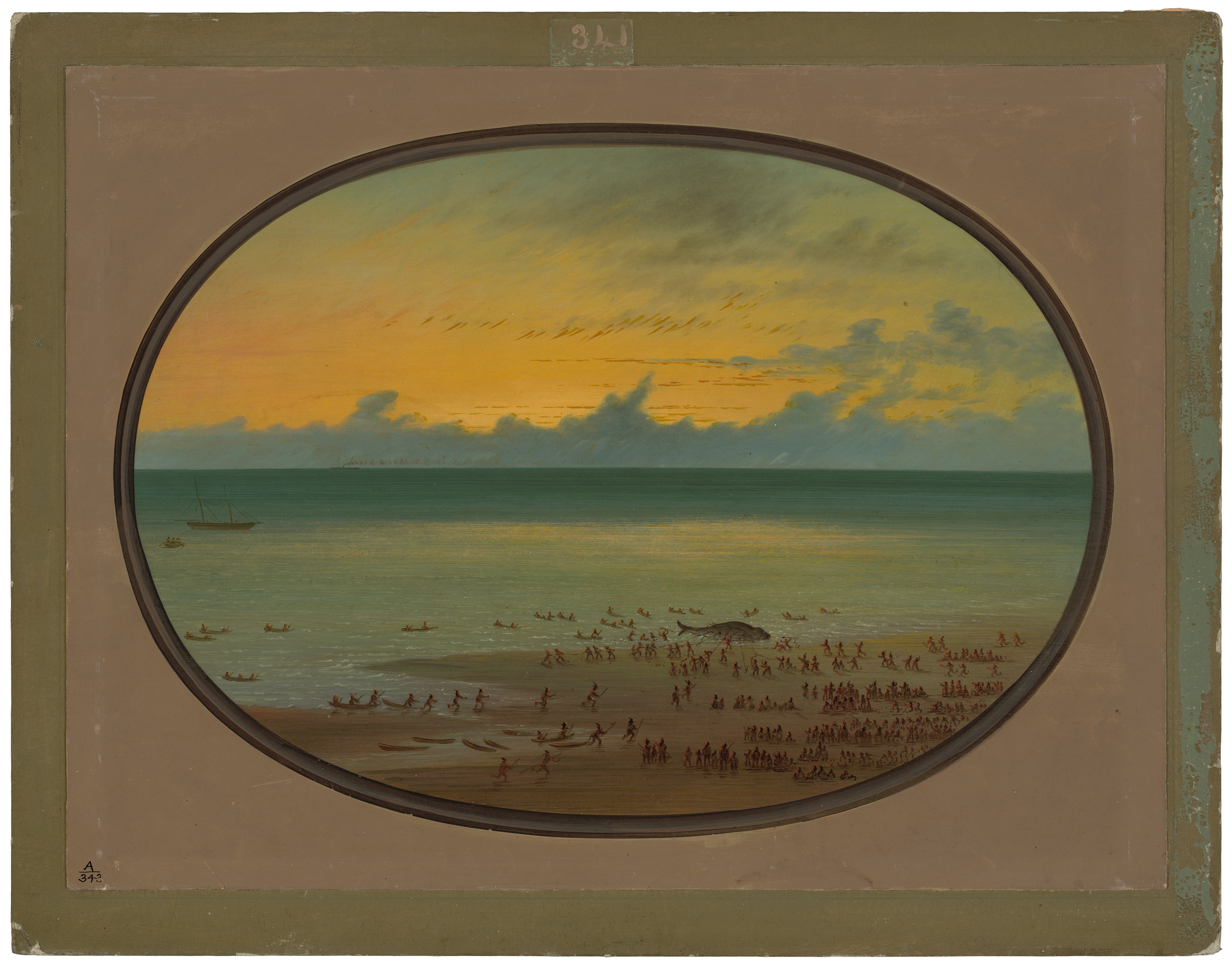 Une baleine à terre - Klahoquat - George Catlin