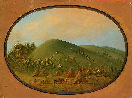 Un petit village cheyenne - George Catlin
