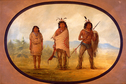 Un chef Yuma, sa fille et un guerrier - George Catlin