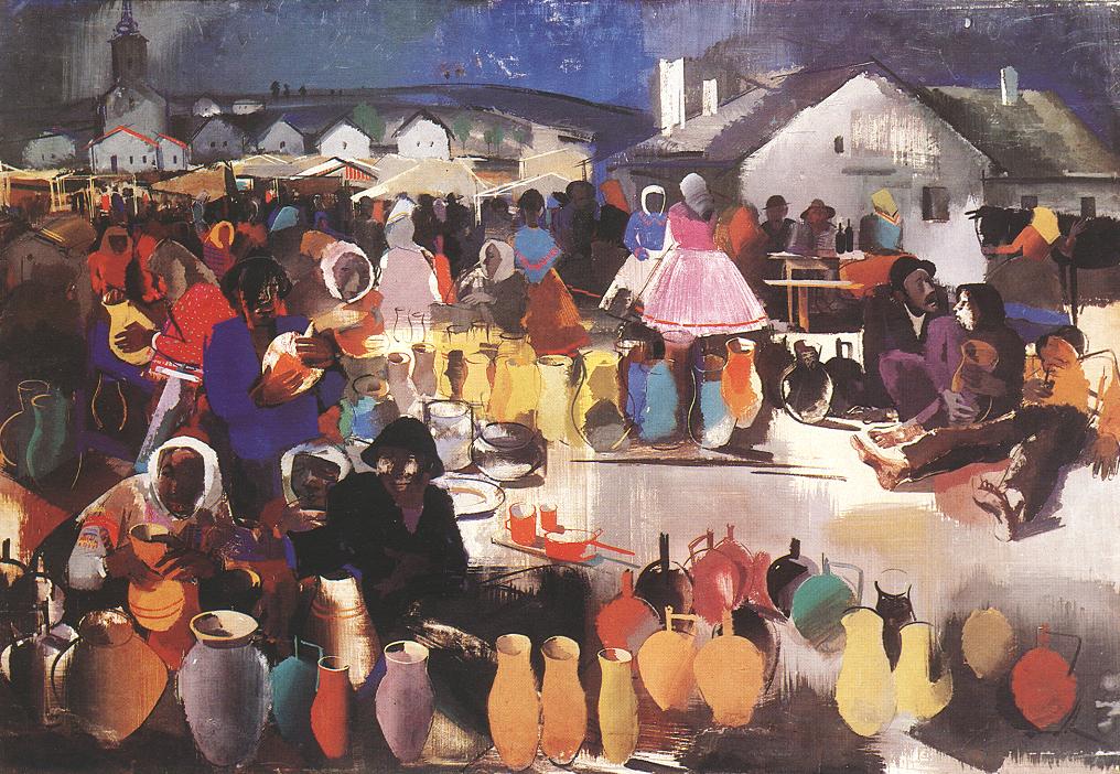 Marché aux céramiques, Vilmos Aba-Novák, Date non précisée