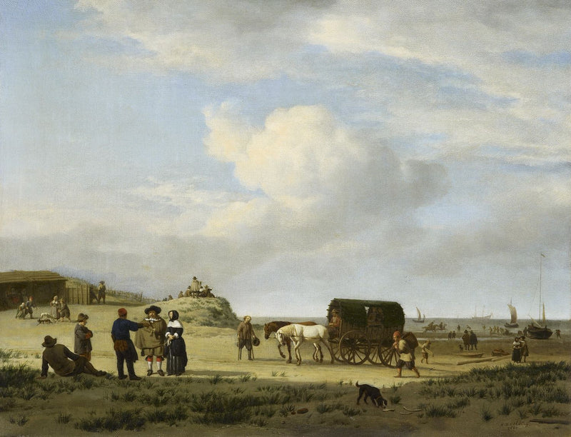 Personnages sur la côte à Scheveningen - Adriaen van de Velde