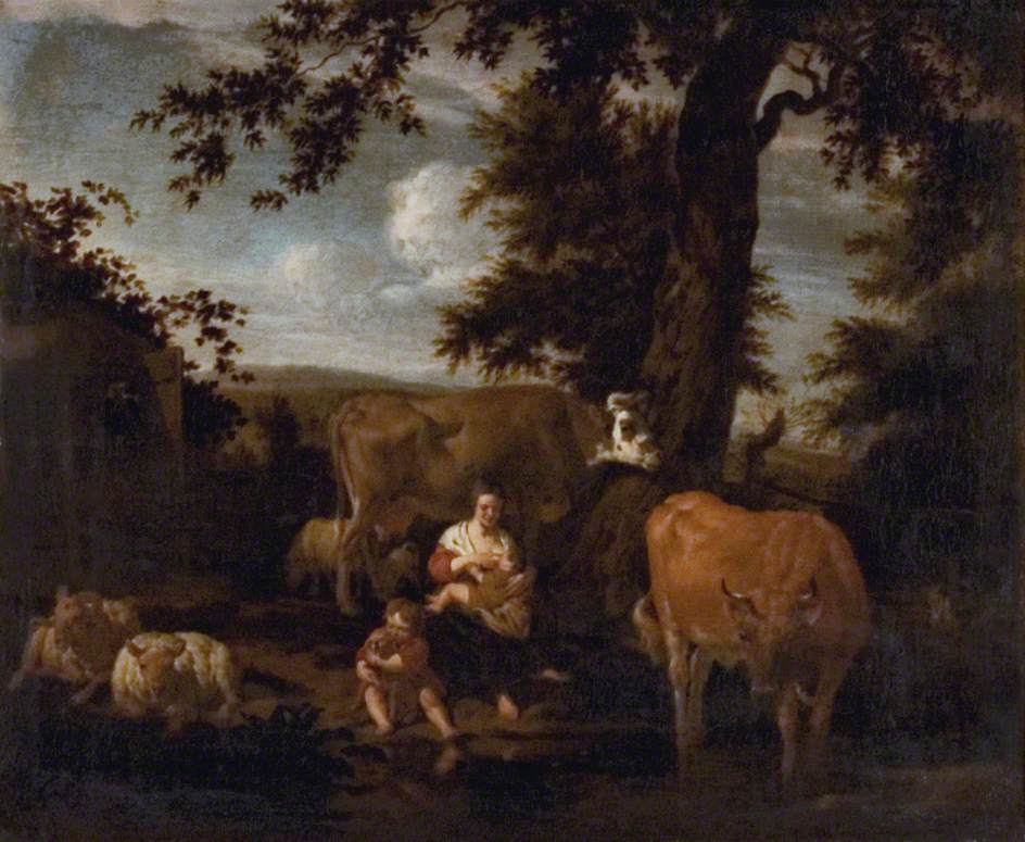 Un paysage avec des bovins et des ovins - Adriaen van de Velde