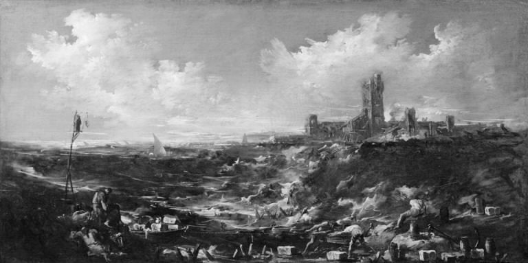 La prière des moines au bord de la mer - Alessandro Magnasco image 1 copie peinte à la main à l’huile