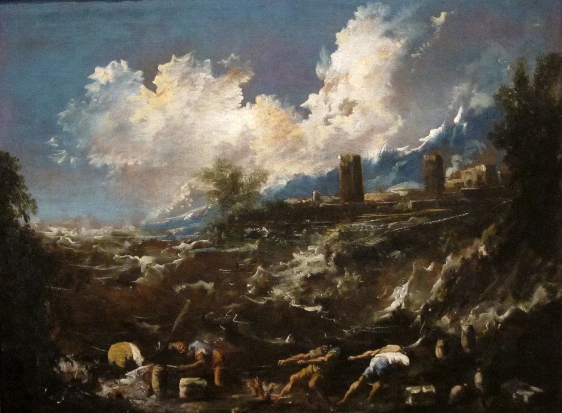 Des figures devant une mer déchaînée - Alessandro Magnasco image 1 reproduction artisanale de tableau