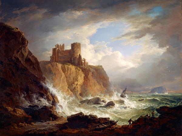 Le Château de Tantallon et Bass Rock, Alexander Nasmyth, 1816, peinture à l’huile